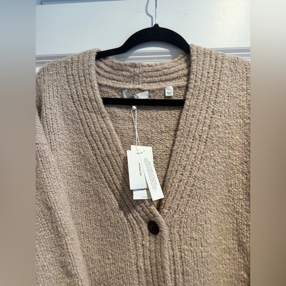 $425 VINCE Bouclé-Knit Wool-Blend Cardigan Sz L - Picture 8 of 12